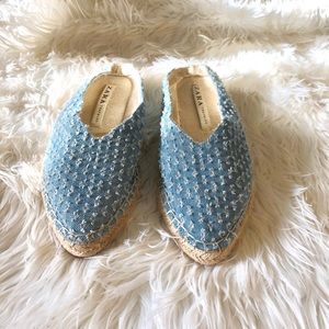 Zara Blue Mules